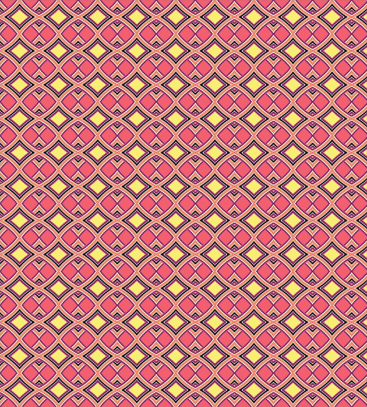 Wavy Lines and Rhombuses — Pattern