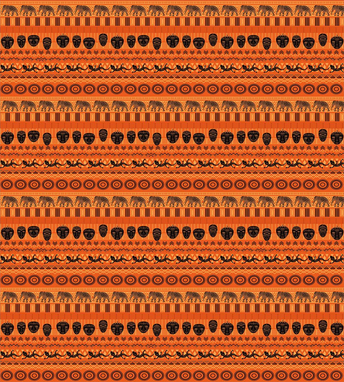 Elephant Mask and Lizards Art — Pattern