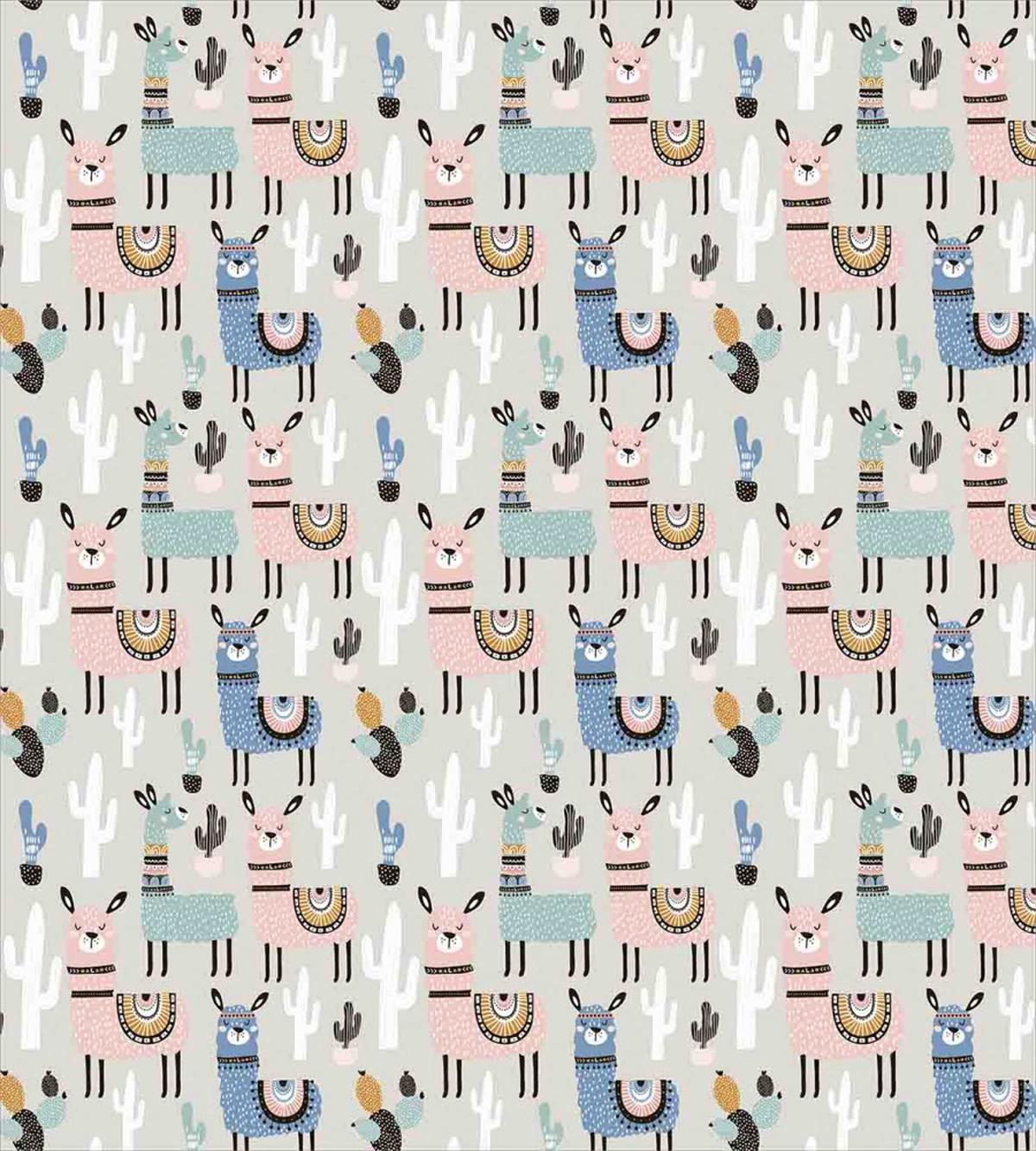 Llama Cartoon Kids Art — Pattern