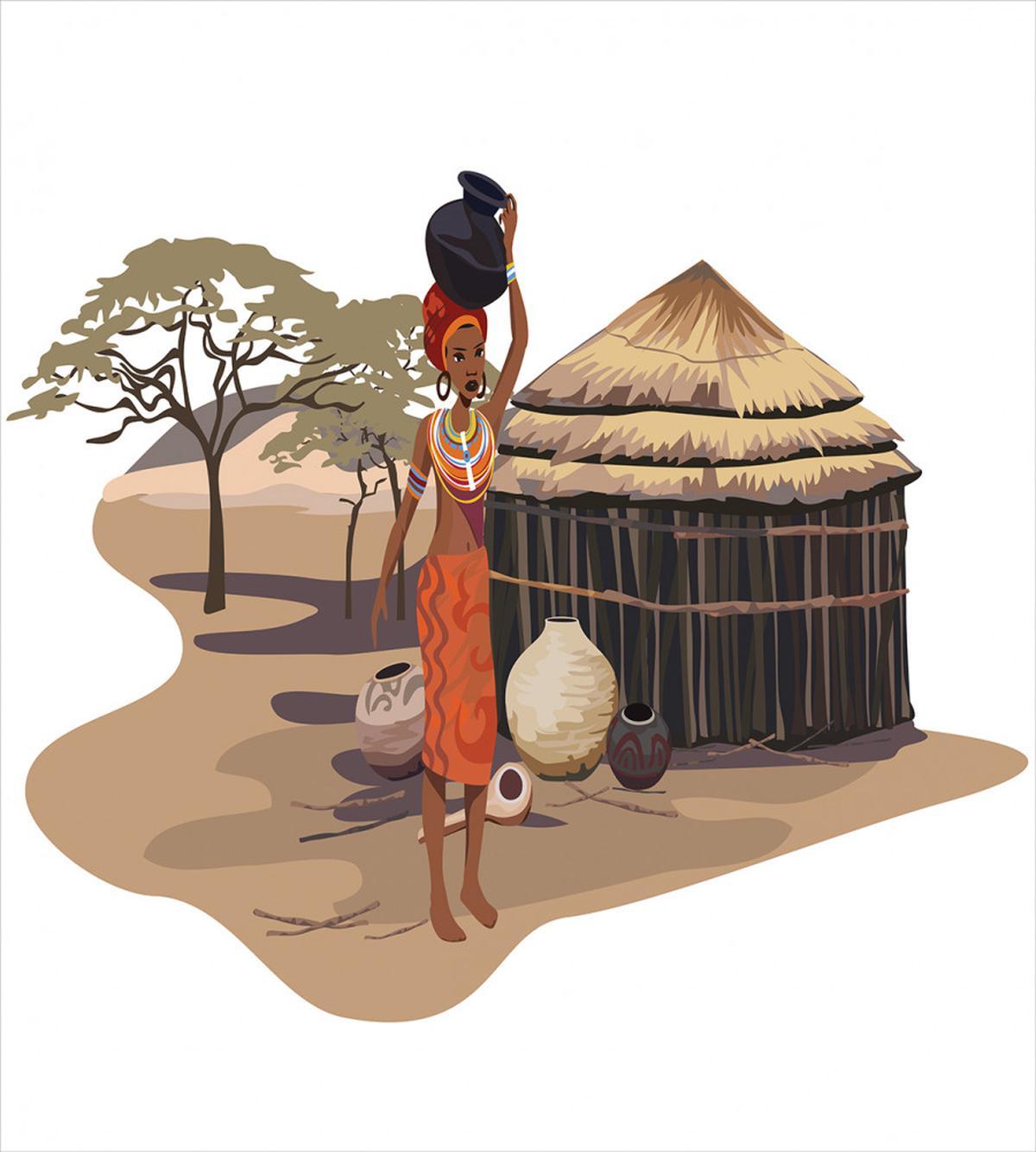 Woman with Pot — Pattern