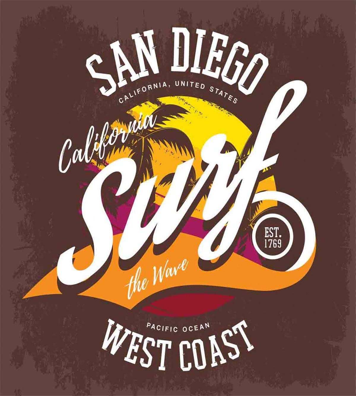 Surf Beach Grunge Design — Pattern