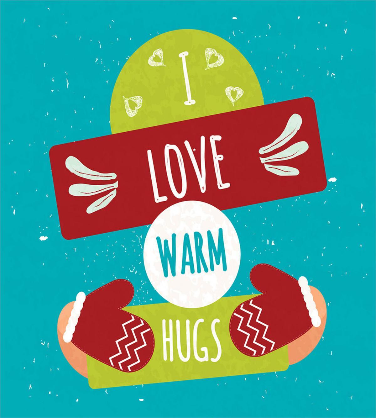 I Love Warm Hugs Gloved Hands — Pattern