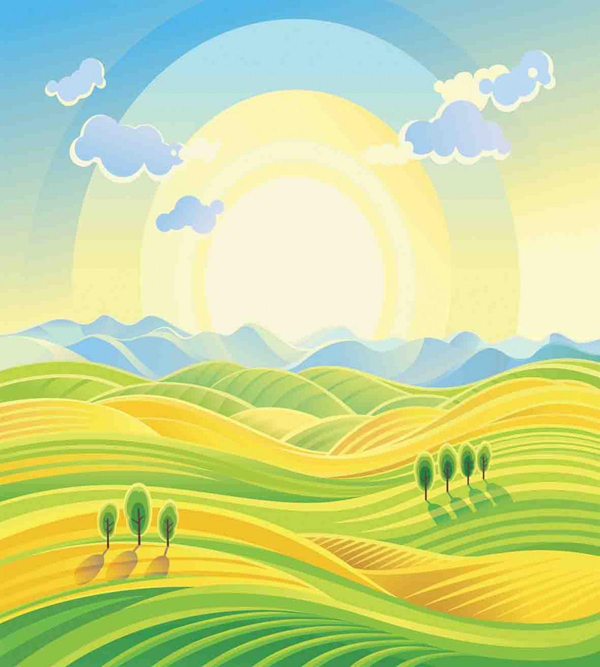 Sunny Rural Scenery — Pattern