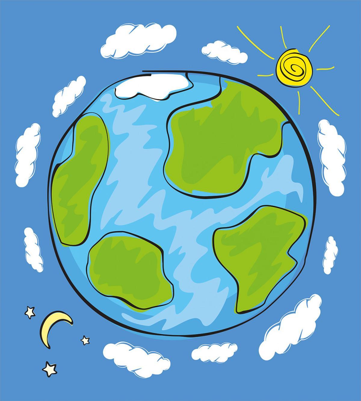 Kids Drawing of Planet — Pattern