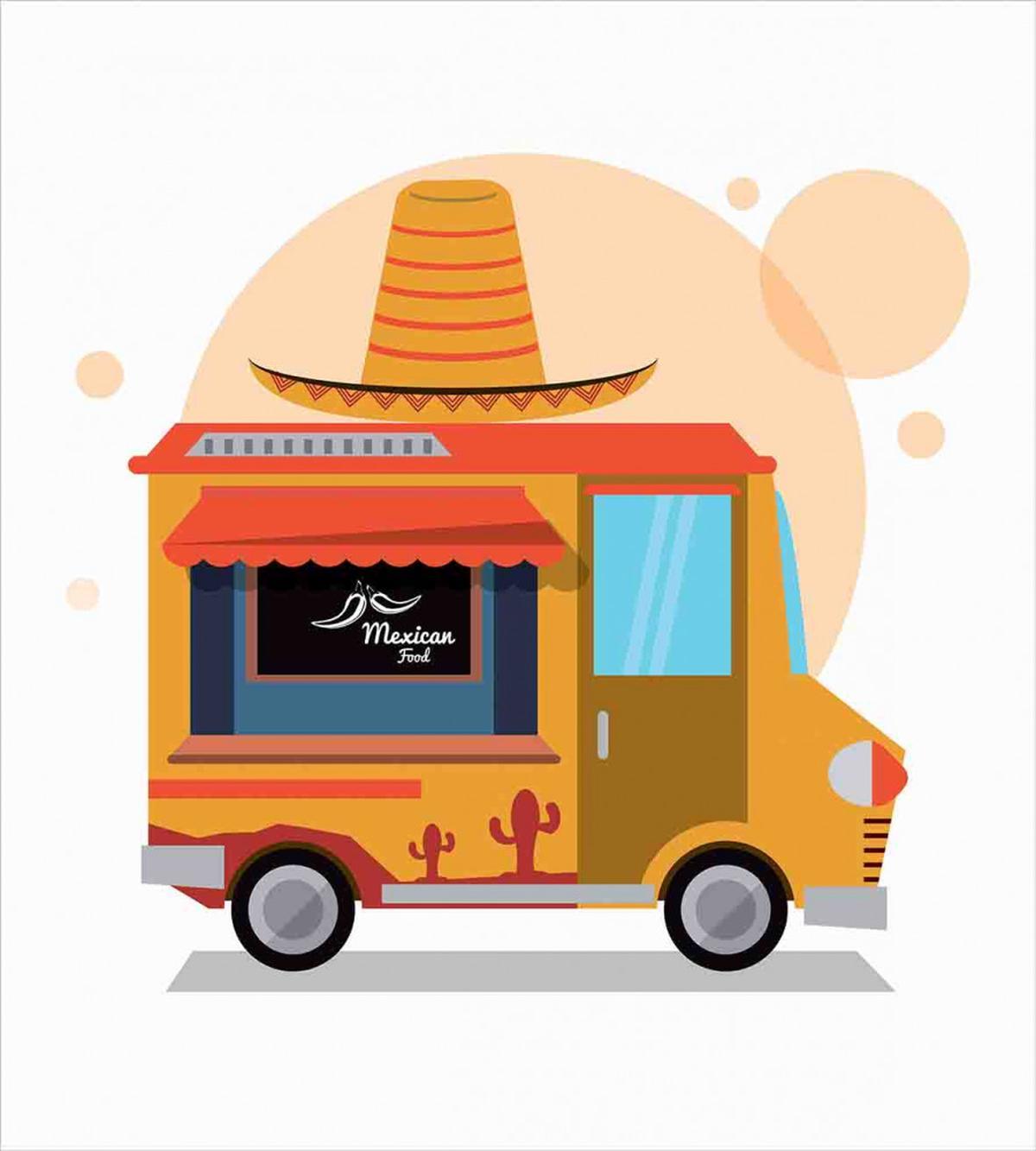 Mexican Food Delivery Truck — Pattern