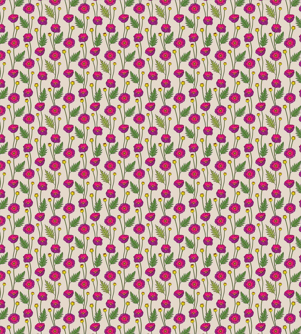 Vivid Poppy Petals Buds — Pattern