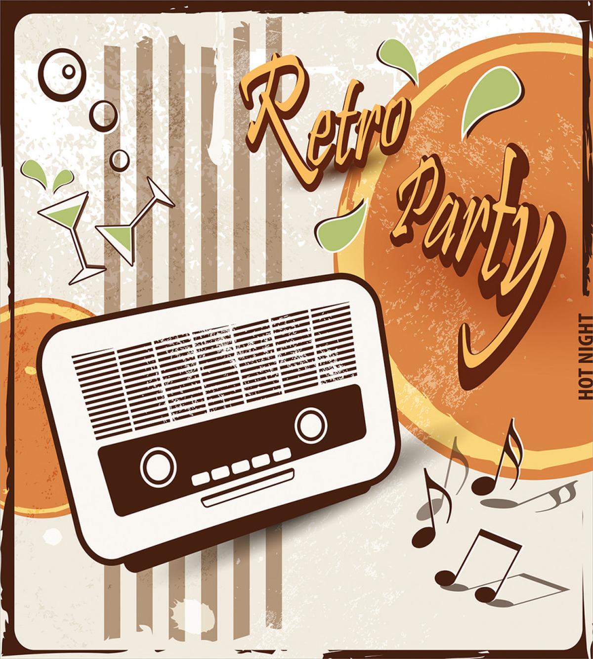 Party Art with Old Radio — Pattern