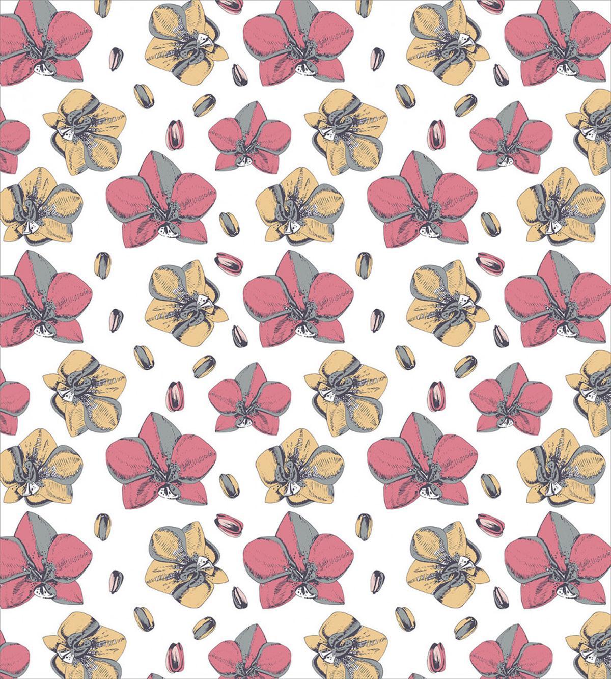 Soft Orchid Flowers and Buds — Pattern