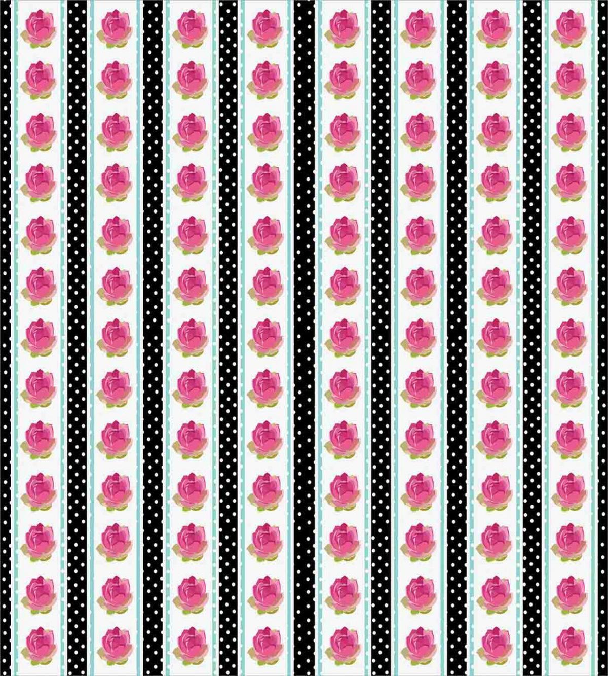Pink Roses Polka Dots — Pattern