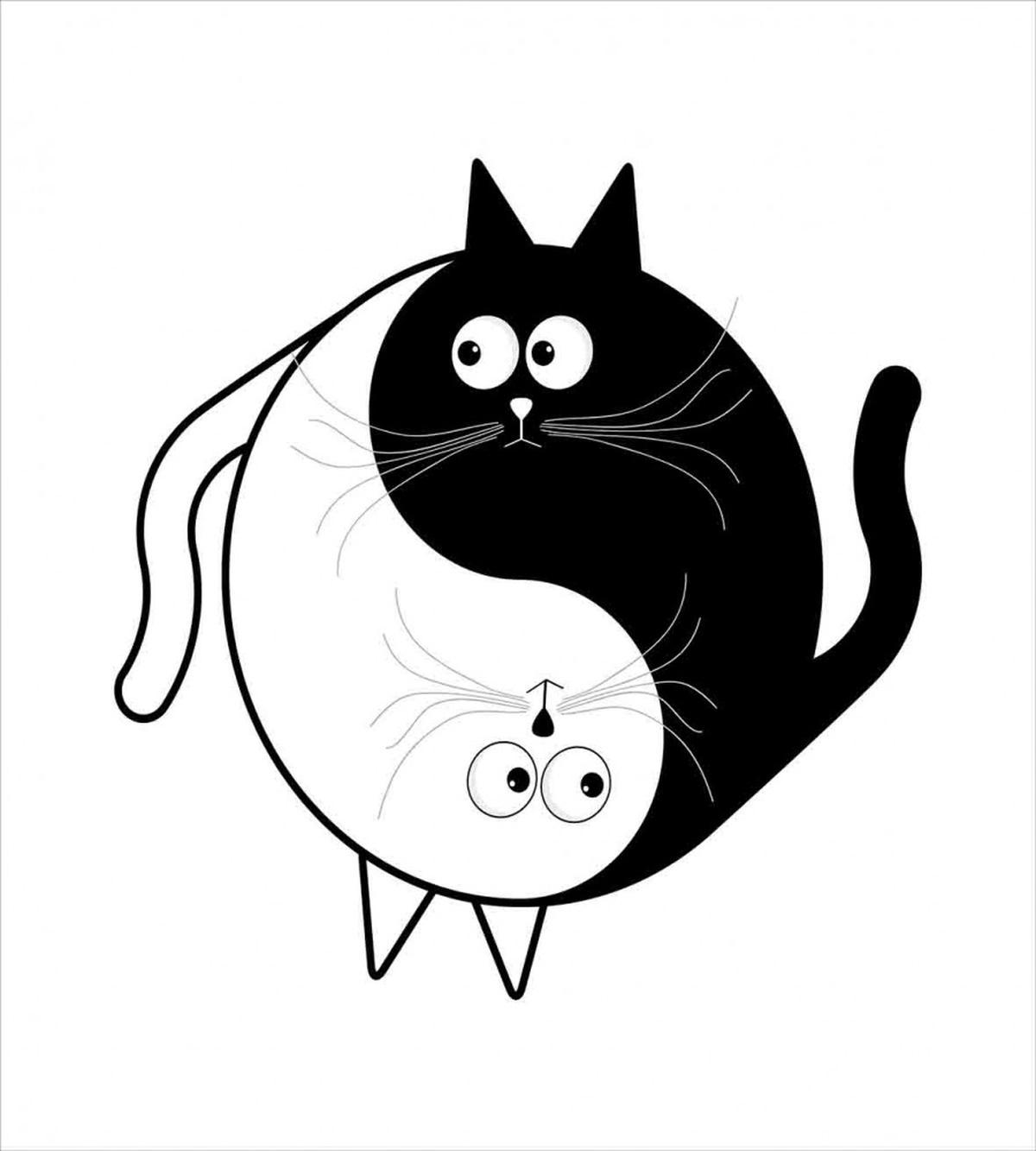 Ying Yang Black White Art — Pattern