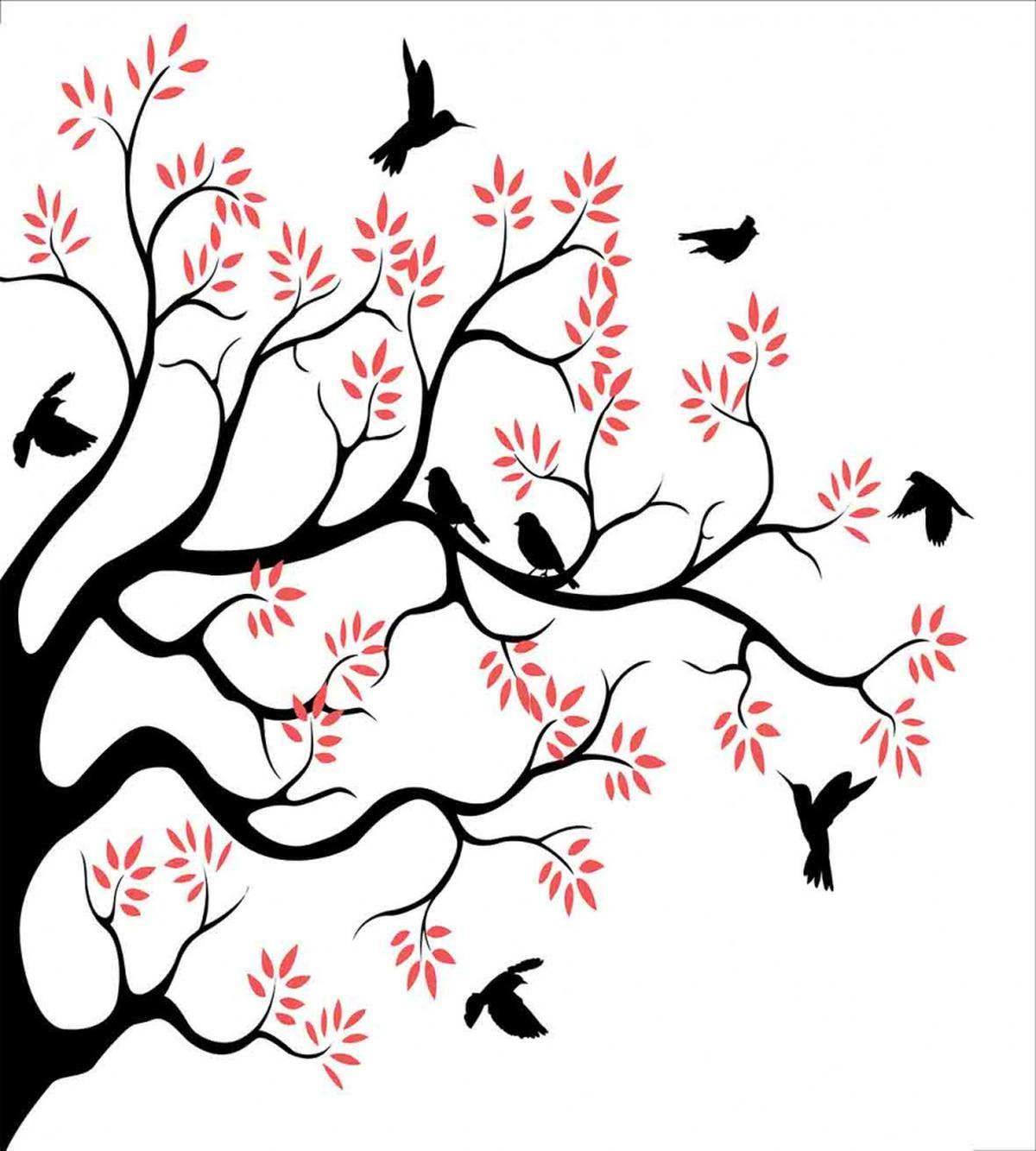 Mockingbird on Plane Tree — Pattern