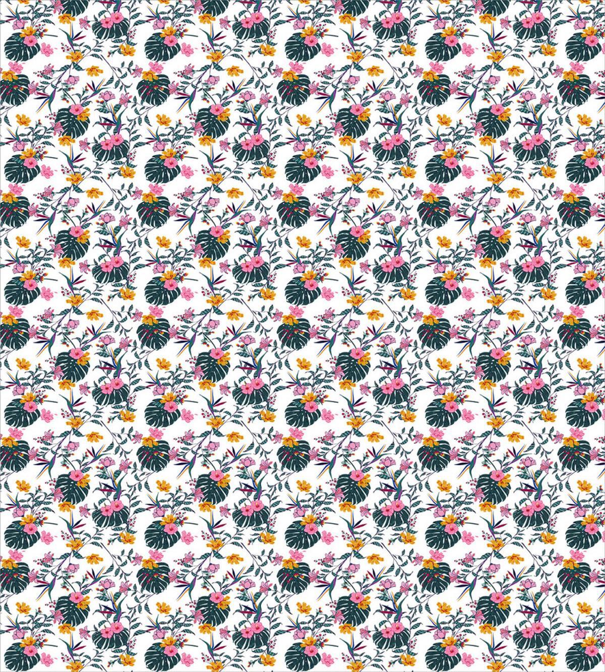 Exotic Foliage Flowers Art — Pattern