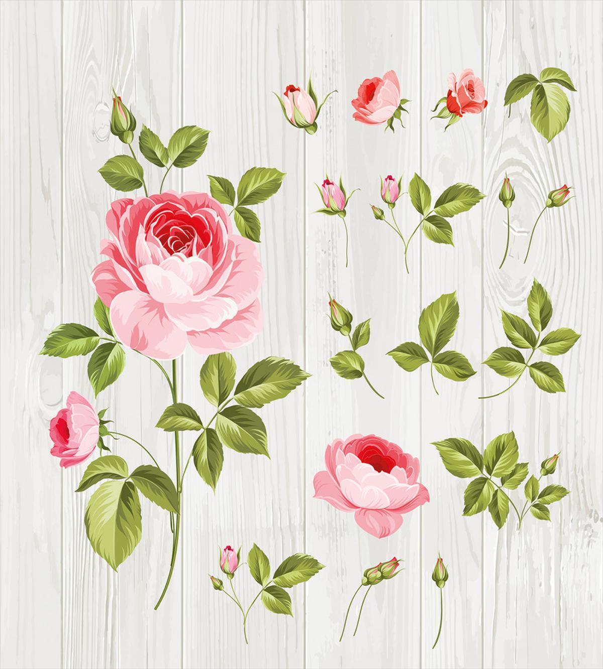 Vintage Rose Petals Leaf — Pattern