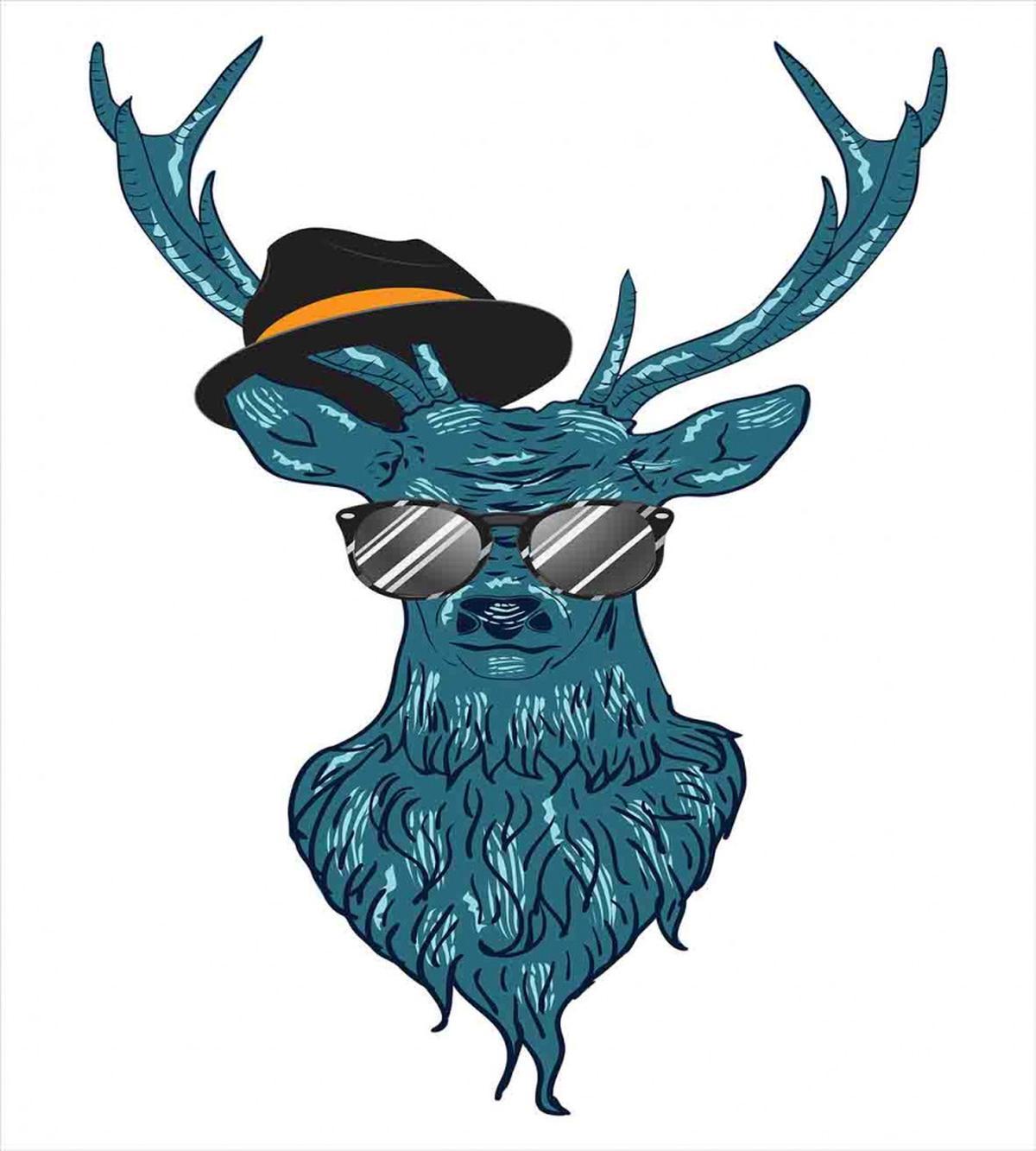 Teal Hipster Antler Print — Pattern