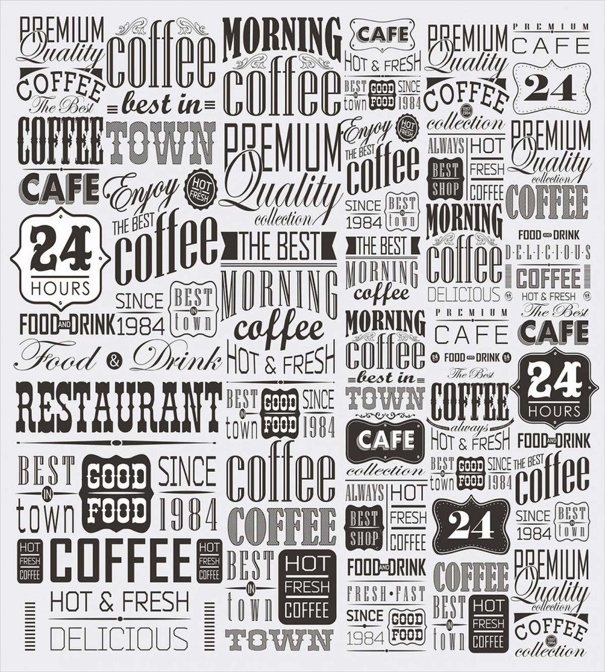 Retro Coffee Texts — Pattern