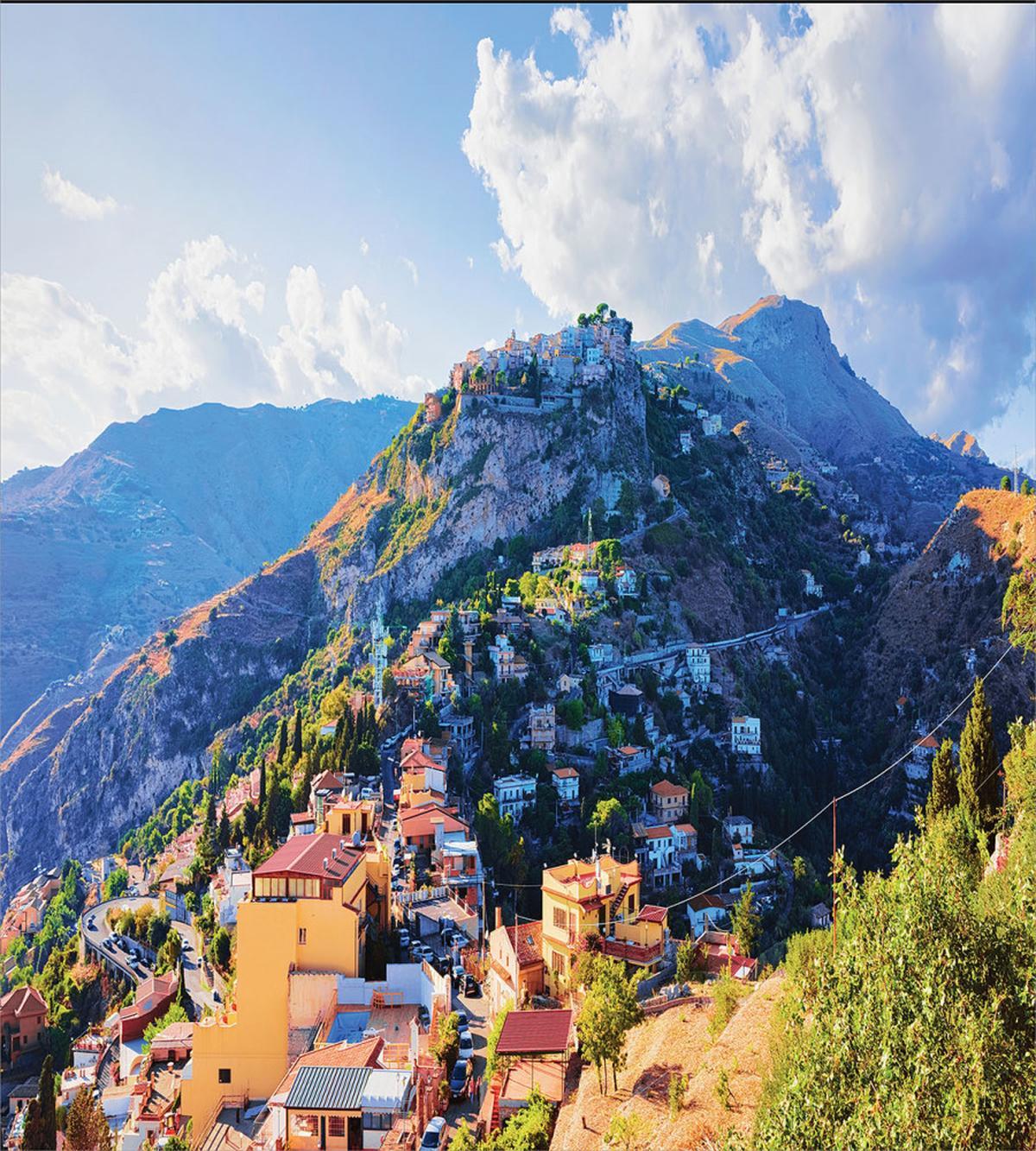 Houses on Hill European Town — Pattern