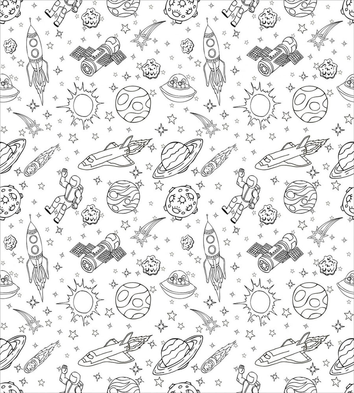 Doodle Solar System Space — Pattern