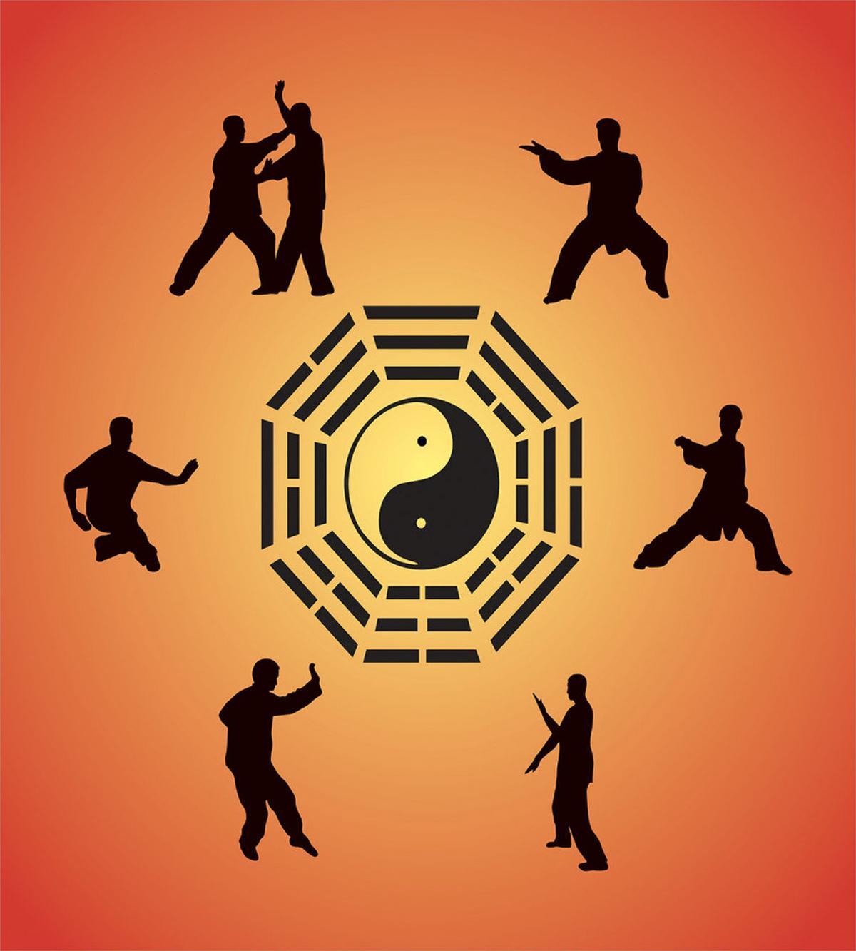 Yin Yang and Karate Poses — Pattern