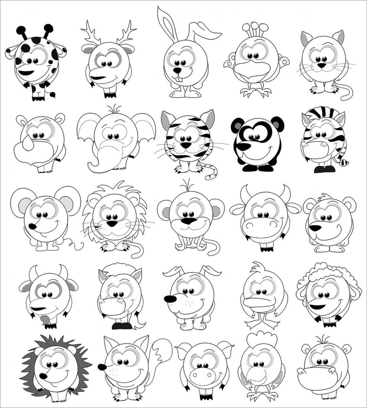 Cartoon Animals Zebra — Pattern