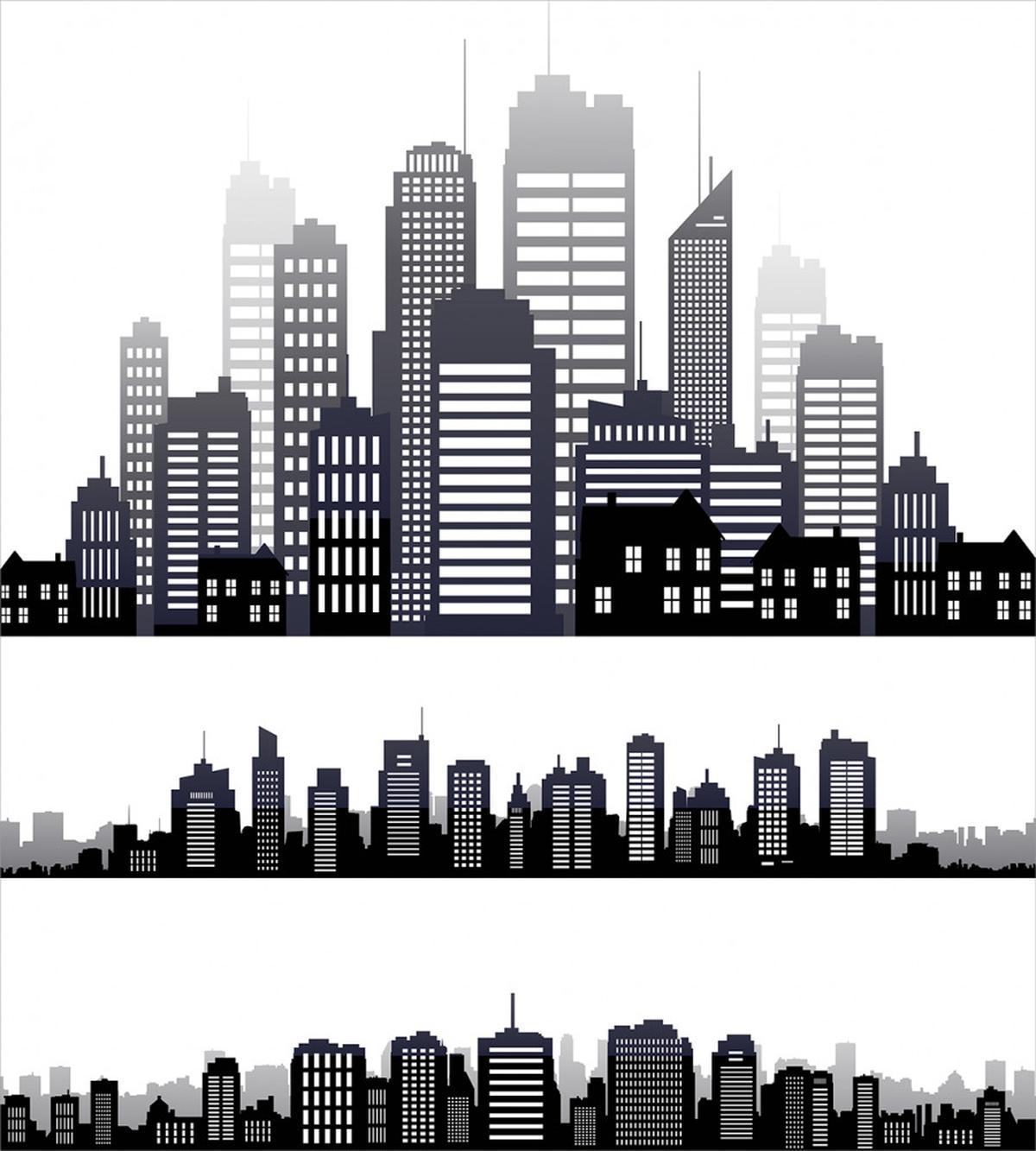 Long Buildings Skyline — Pattern