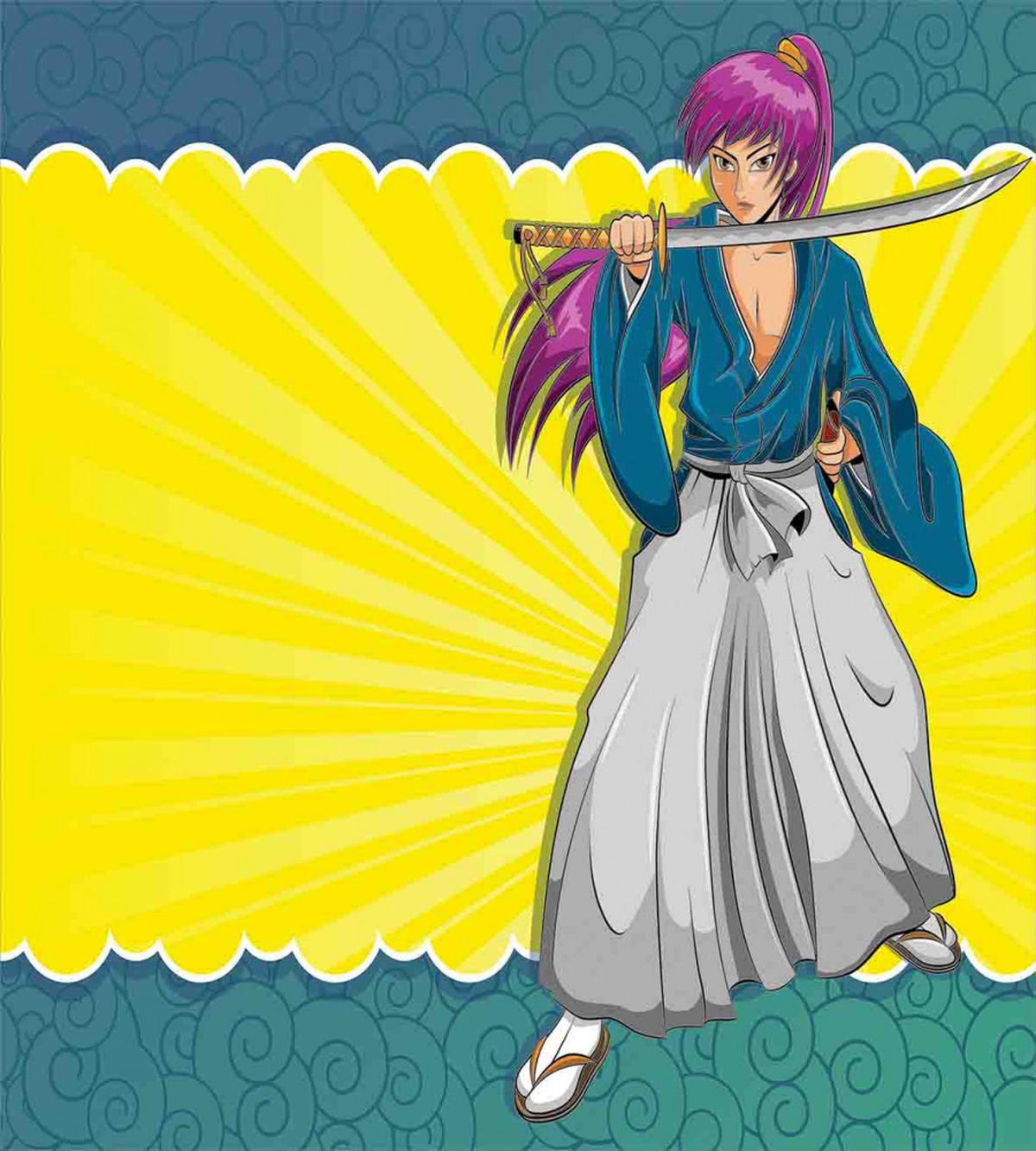 Manga Style Samurai Girl — Pattern