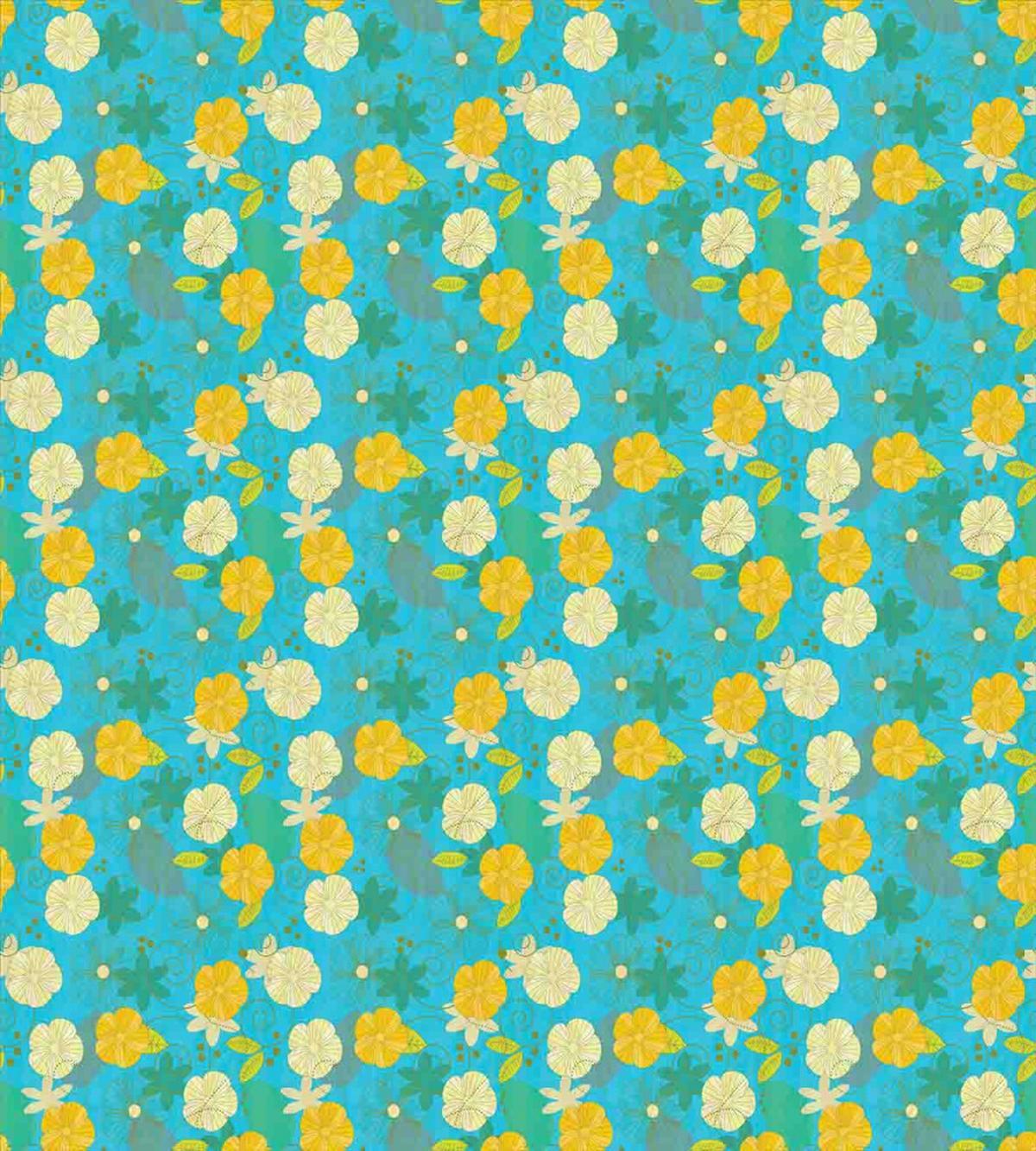 Flowers on Blue Pattern — Pattern