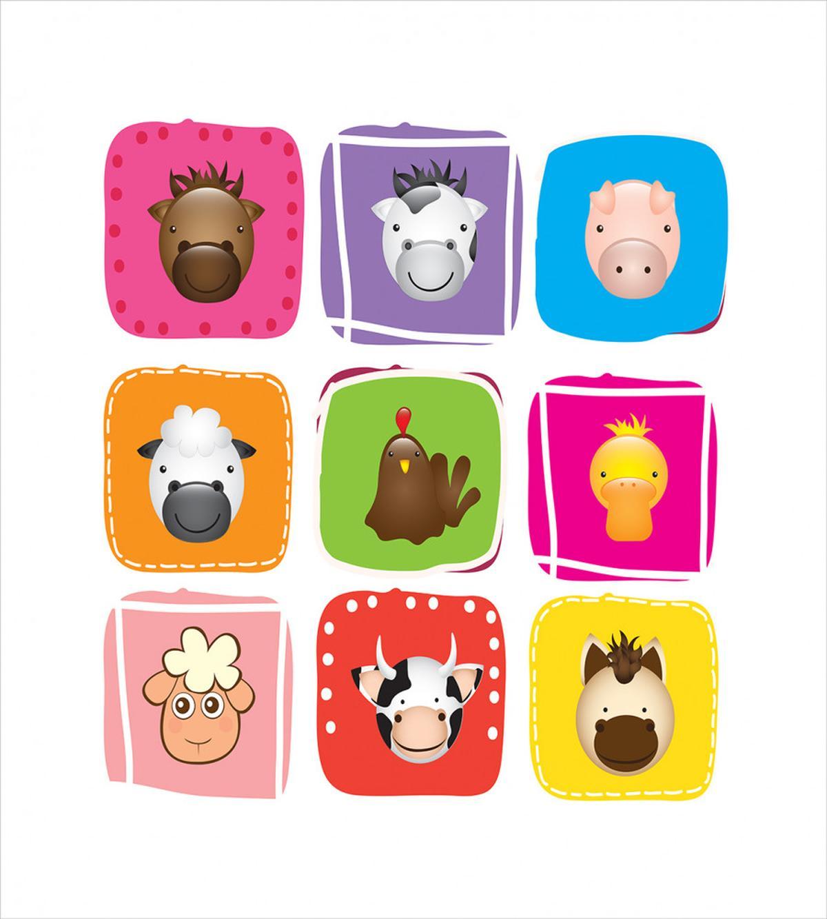 Geometric Squares Faces — Pattern
