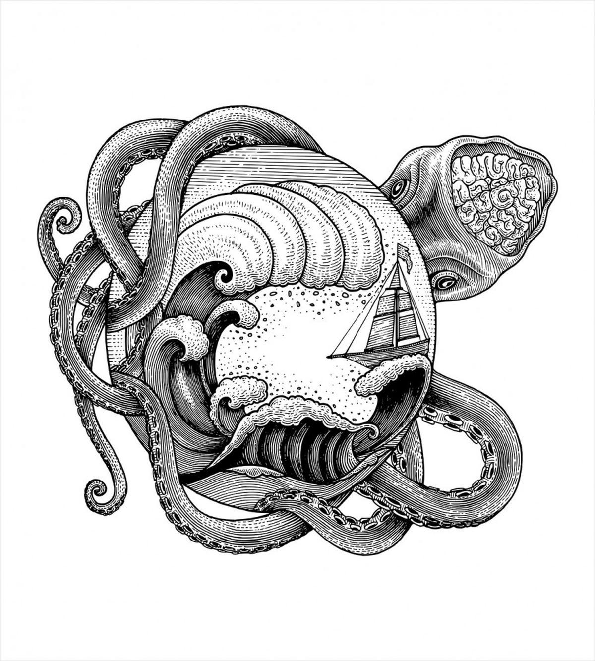 Abstract Octopus — Pattern