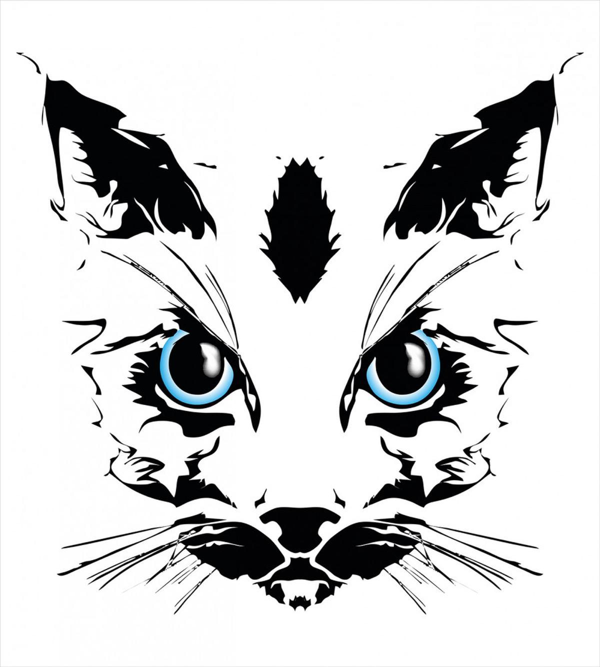 Big Cat Face Pet Sketchy — Pattern