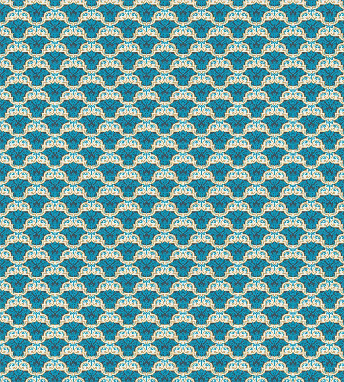 Floral Ornament in Blue — Pattern