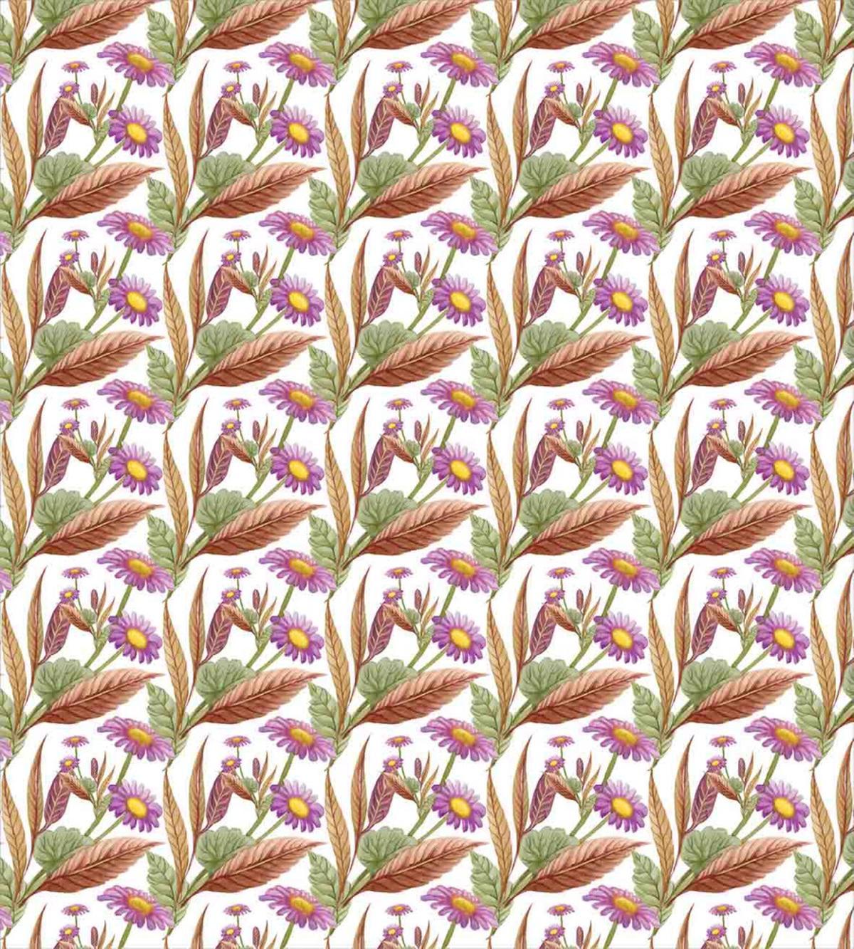 Purple Chamomile Flowers — Pattern