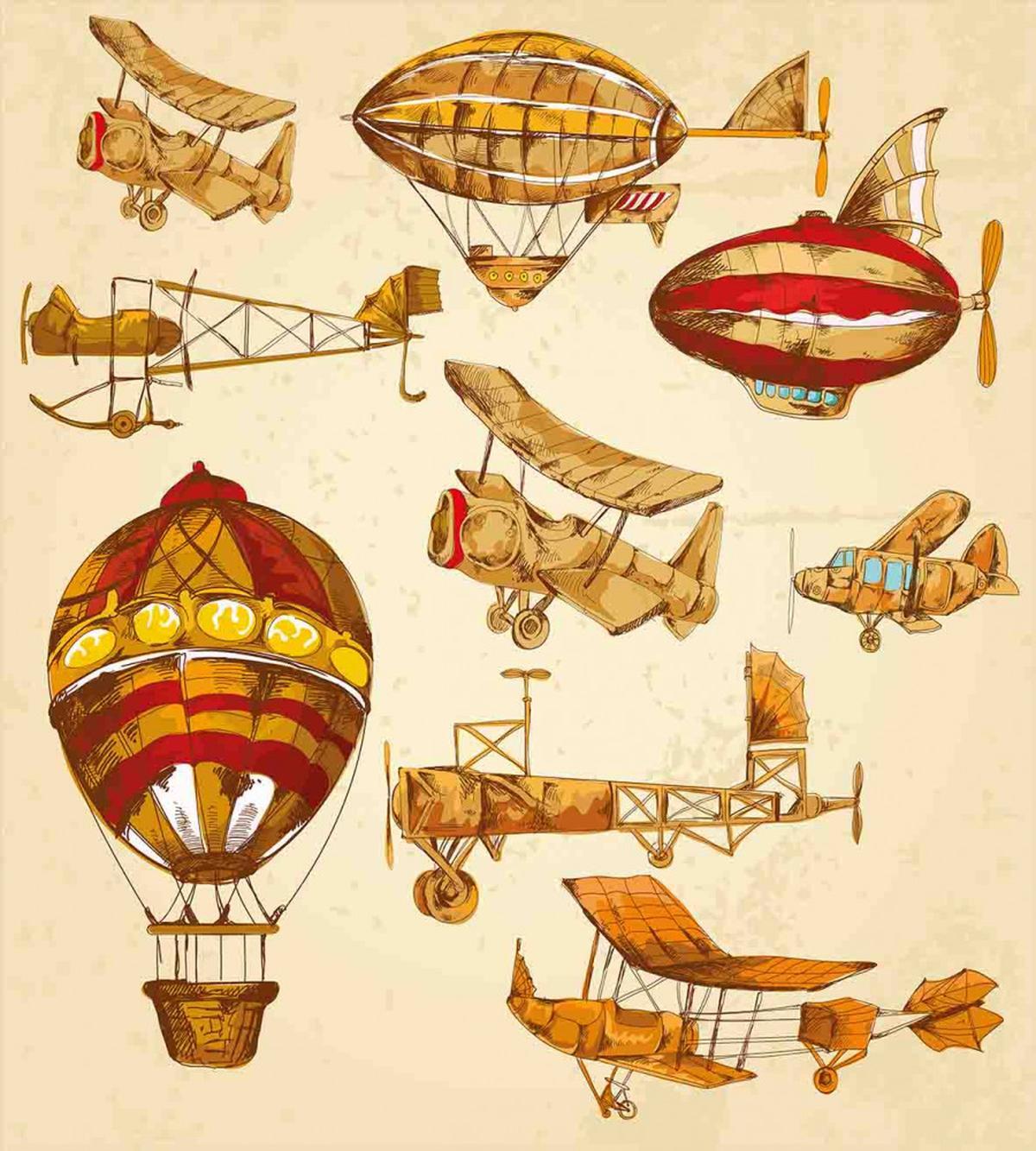 Vintage Baloons Planes — Pattern
