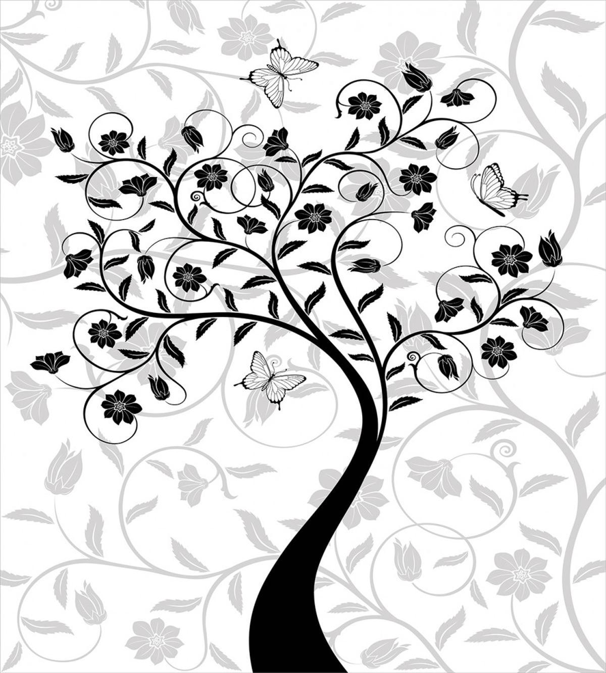 Curly Branches in Spring — Pattern
