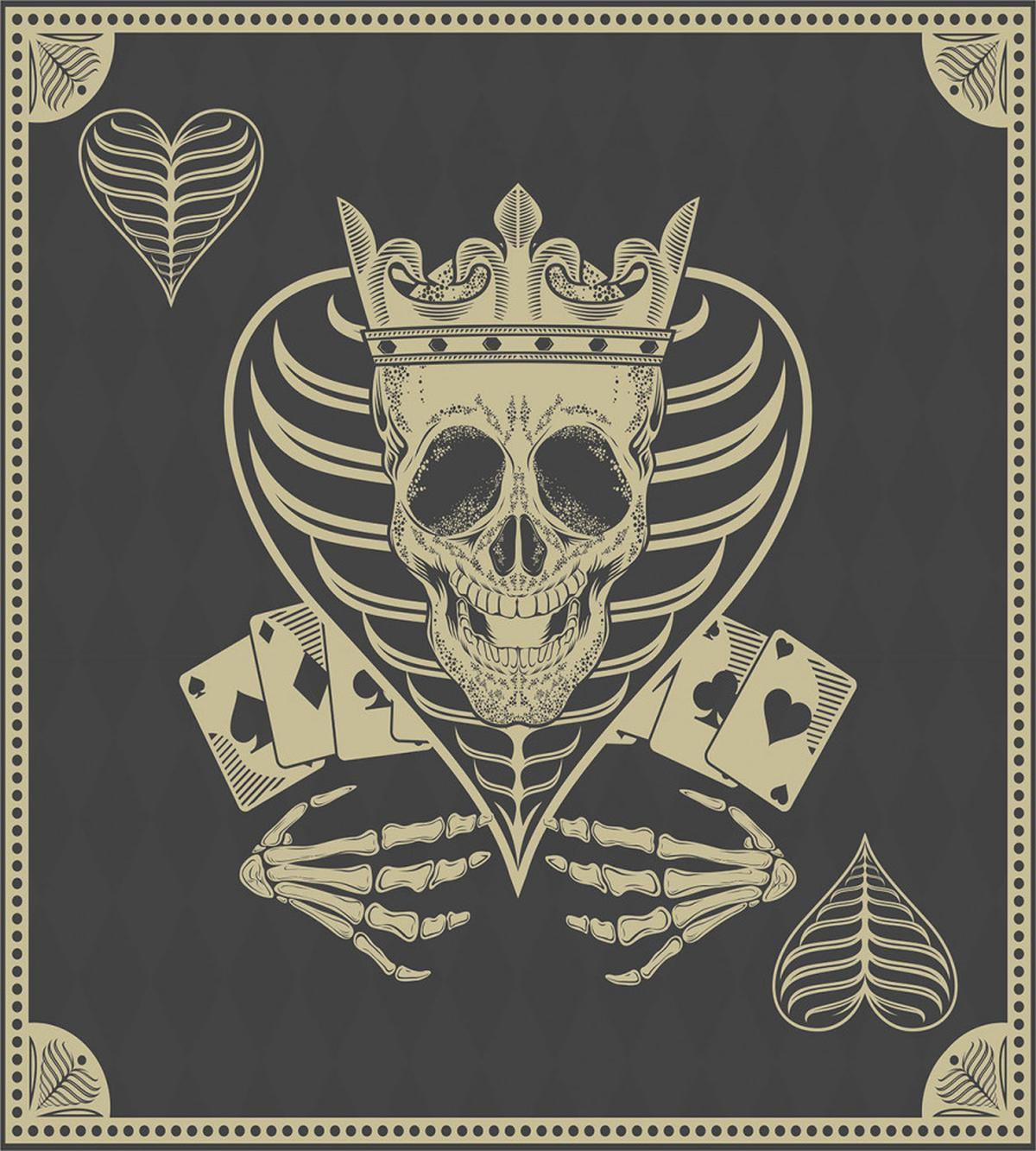 Vector Skull Poker Cards — Pattern