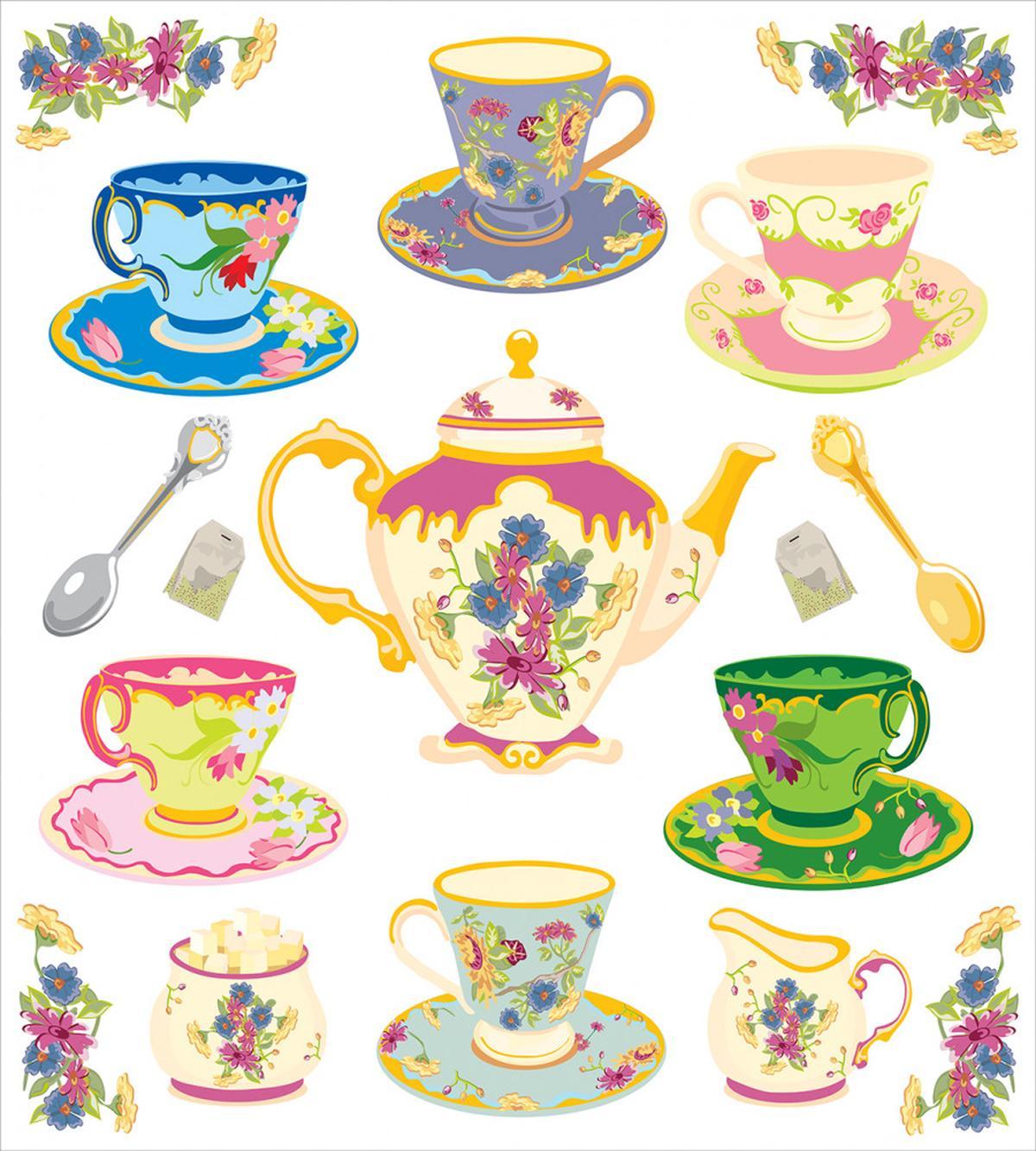 Vivid Teacups Sweets — Pattern