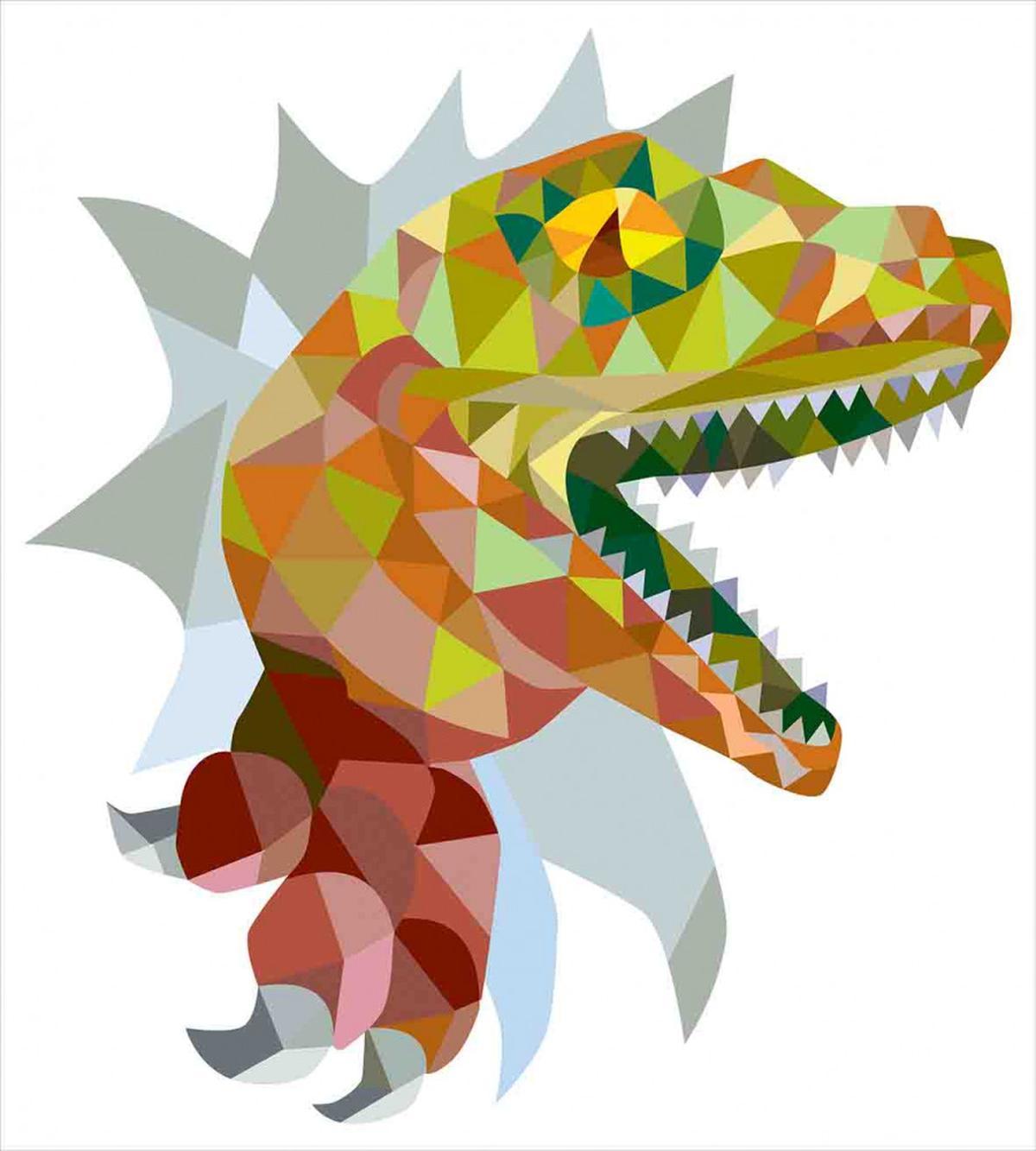 Colorful Mosaic T-rex — Pattern