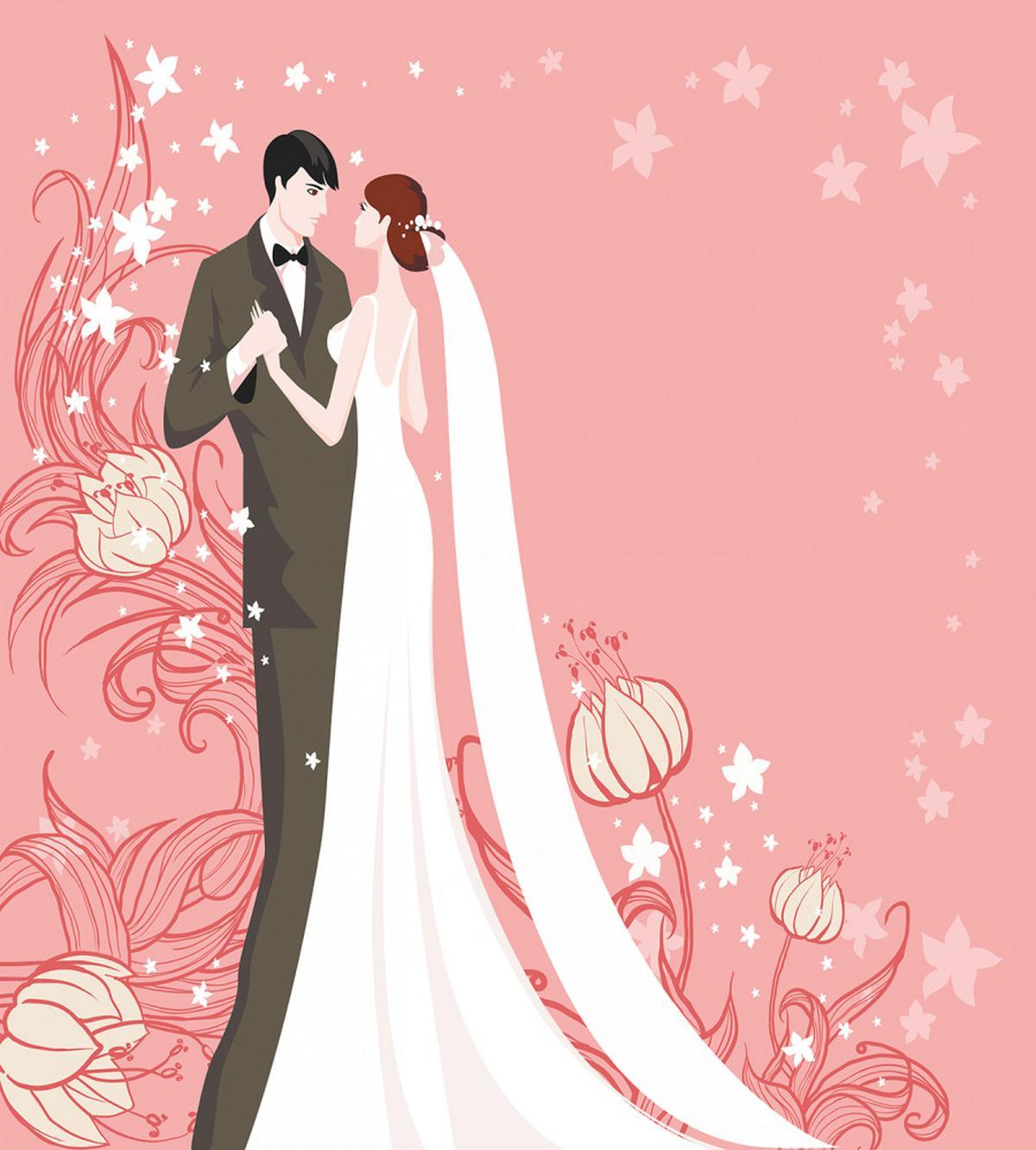 Bride Groom Dancing Floral — Pattern