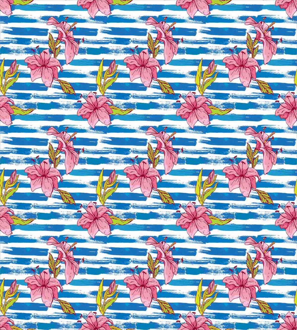 Lilies Striped Grunge — Pattern