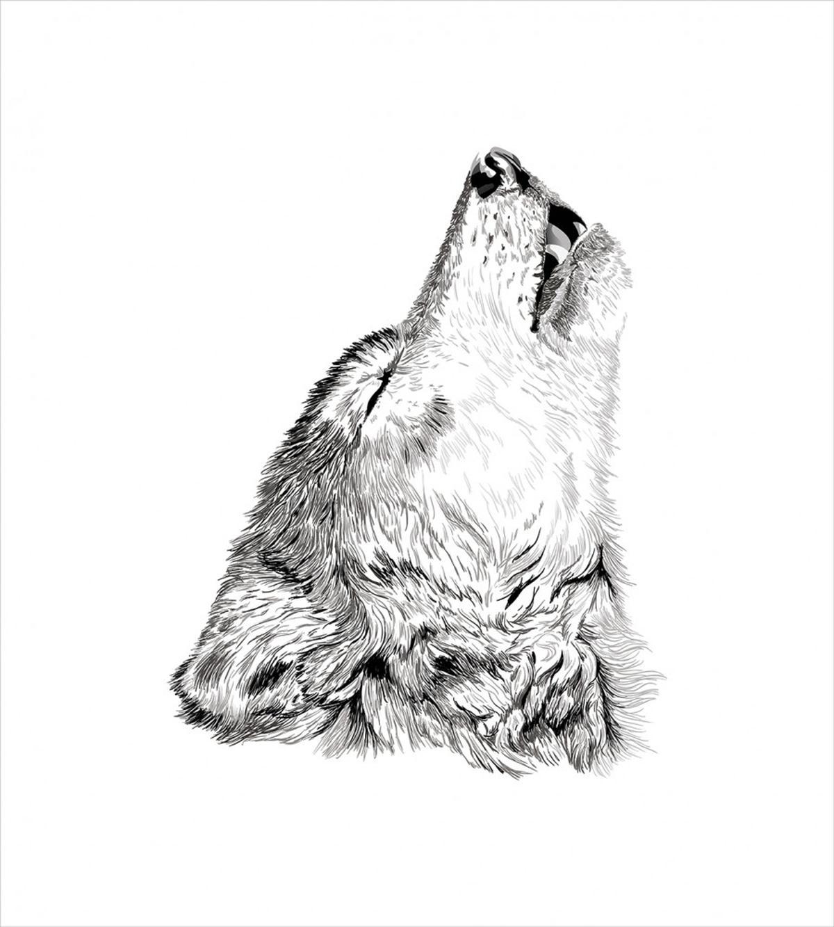 Monochrome Sketch Canine — Pattern