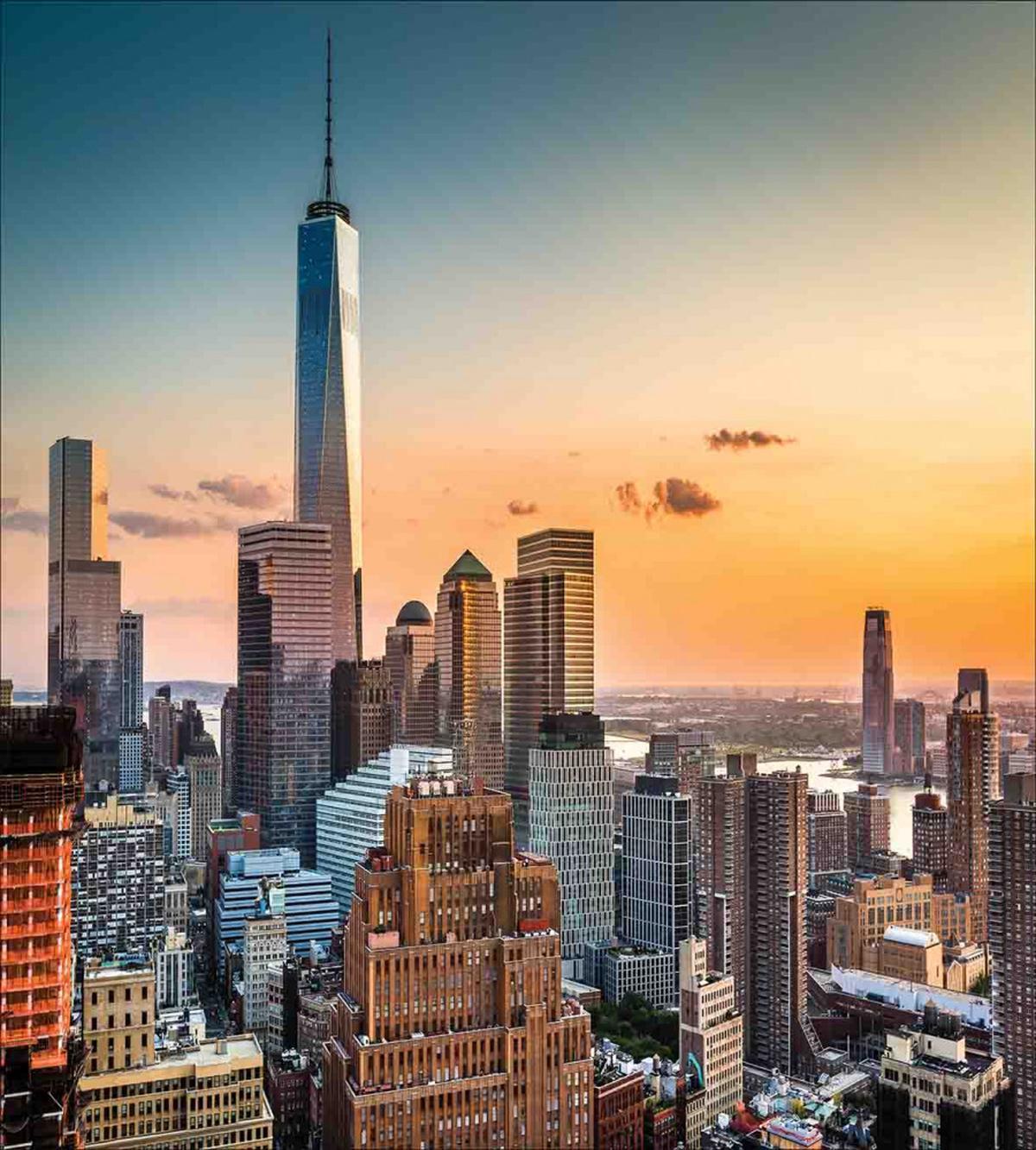 Sunset Manhattan Skyline — Pattern