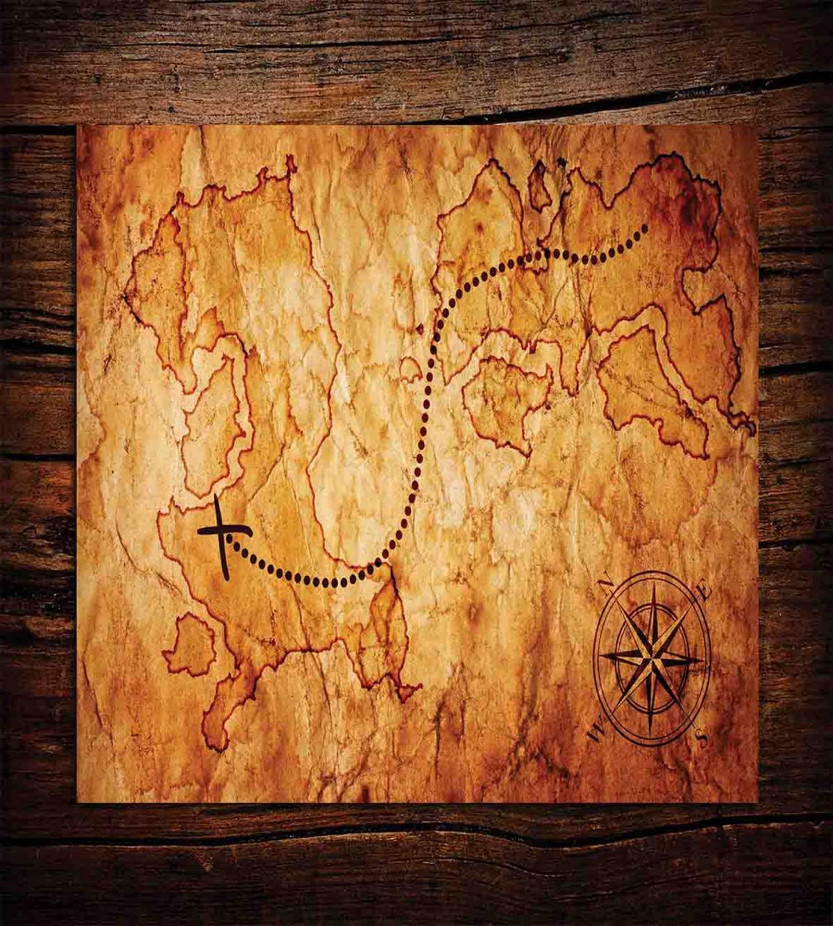 Antique Map Wooden Wall — Pattern