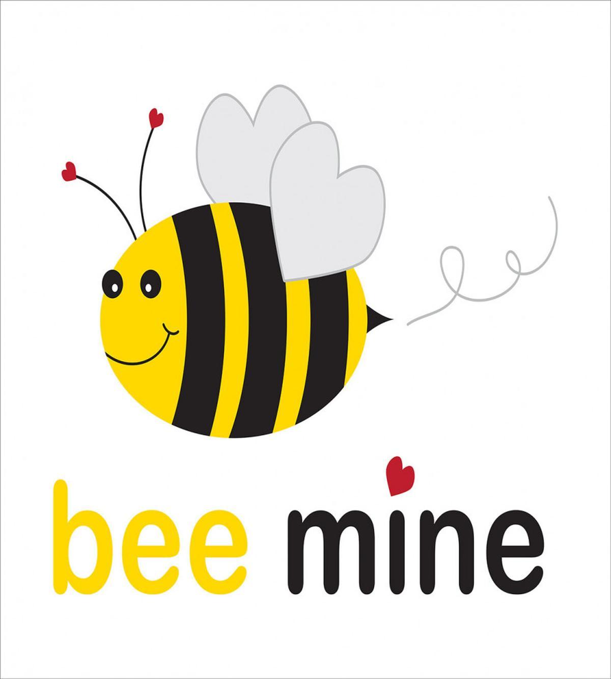 Bee Mine Romantic Cartoon — Pattern