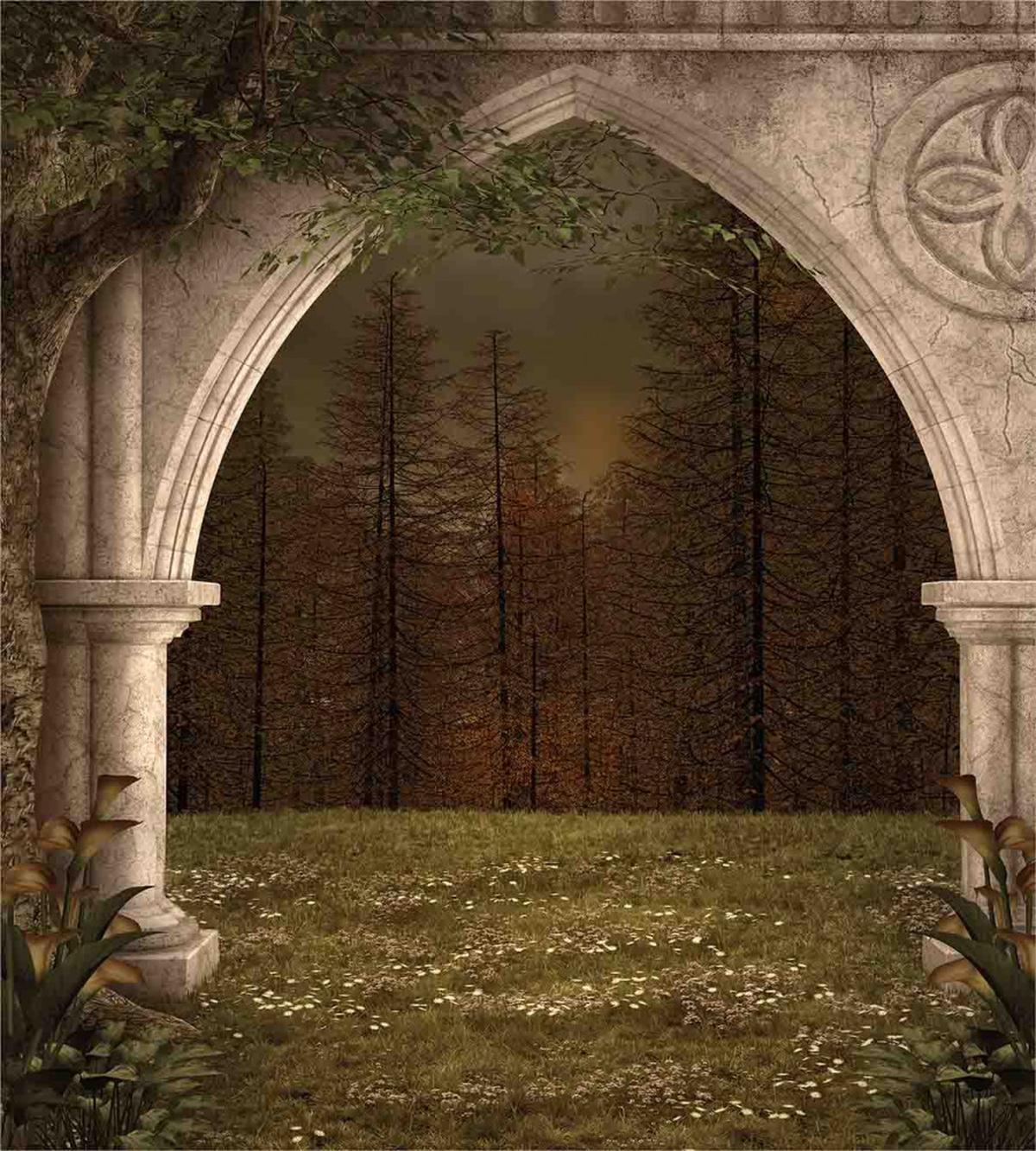 Retro Arch in Garden — Pattern
