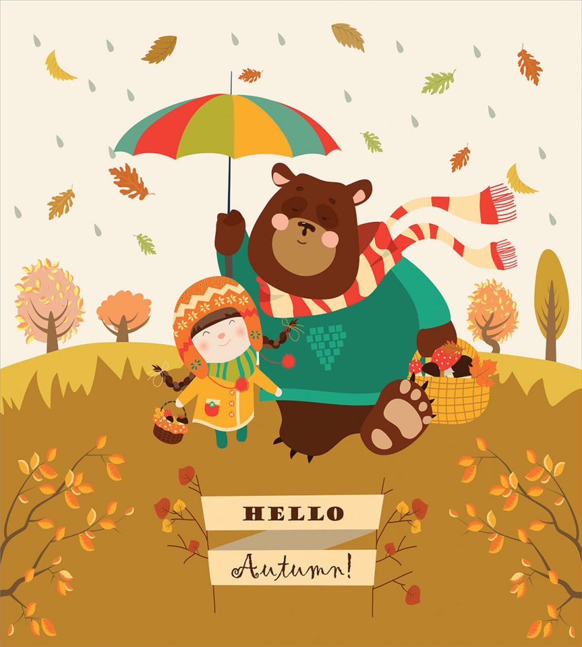 Hello Autumn Cartoon — Pattern