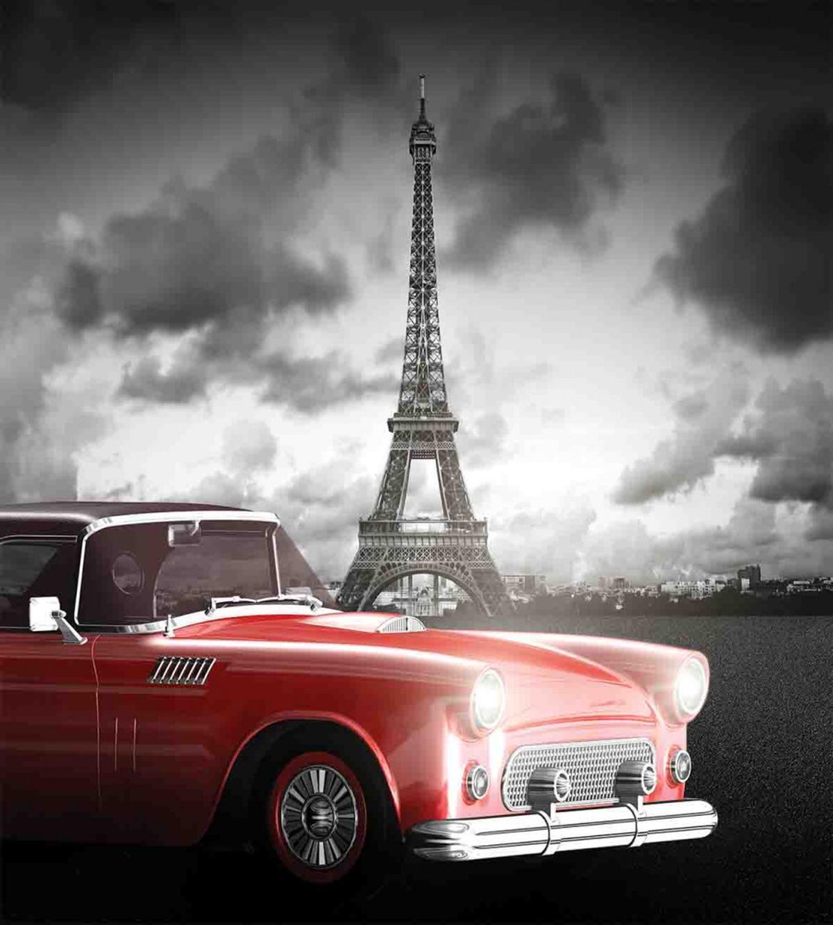 Vintage Car and Eiffel — Pattern