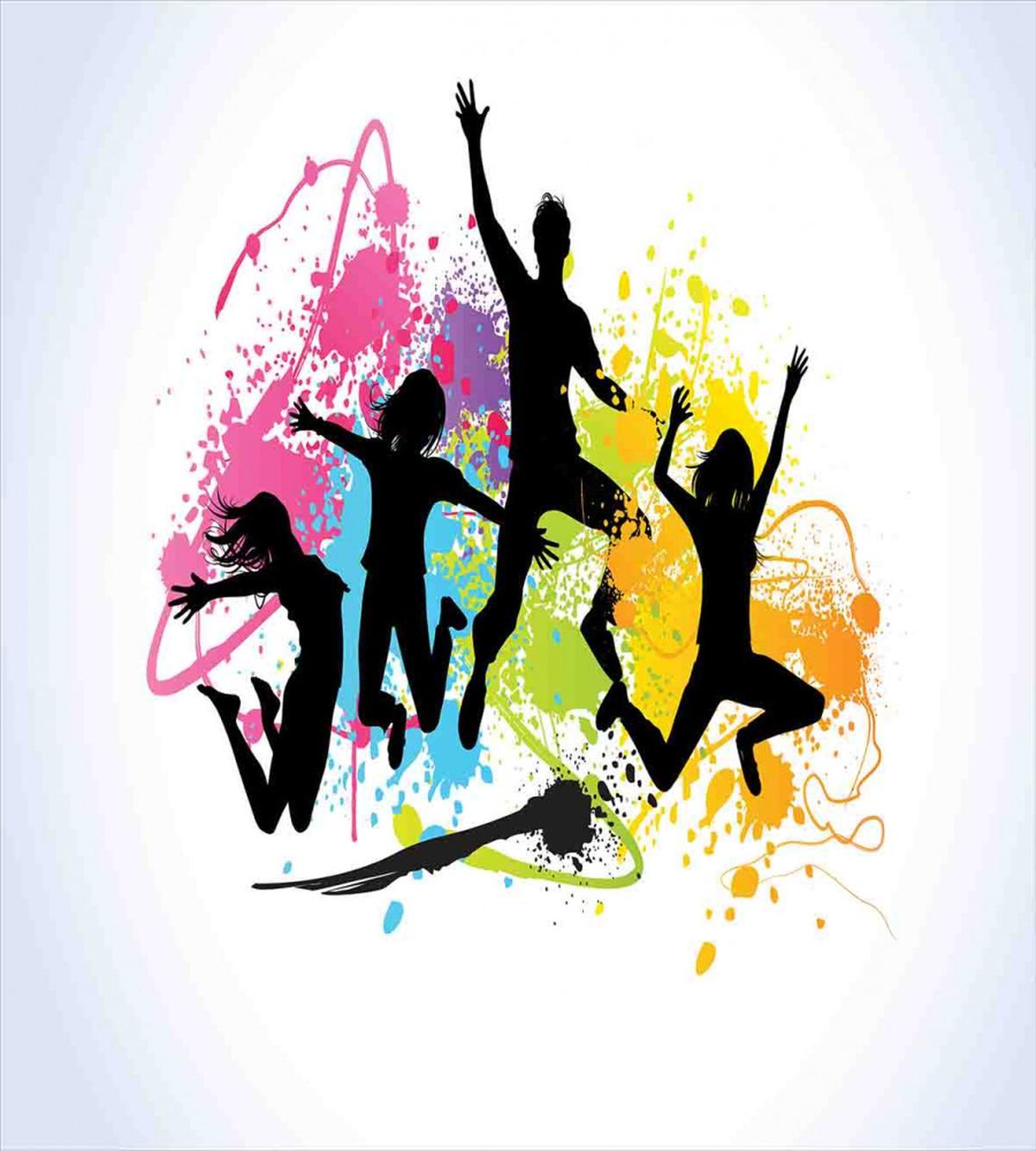Jumping Teens Spray Paint — Pattern