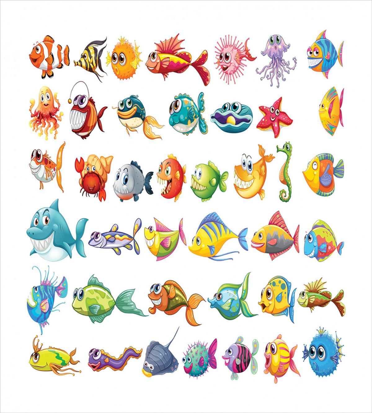 Happy Fish Abstract — Pattern