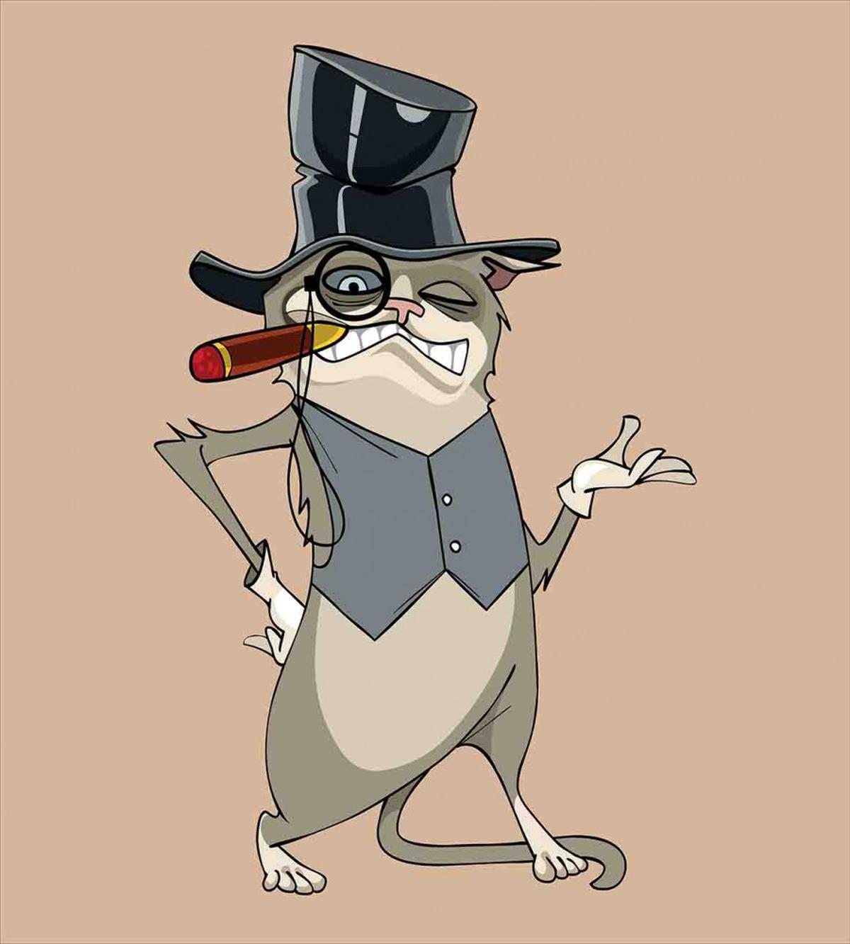 Funny Gentleman Cat Monocle — Pattern