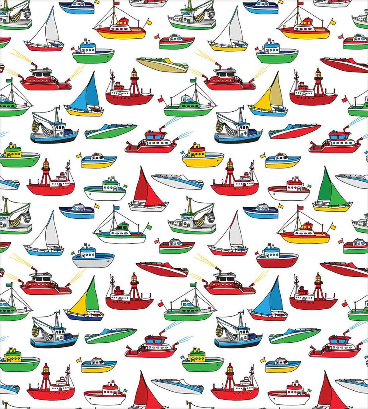 Cartoon Fishing Boats — Pattern