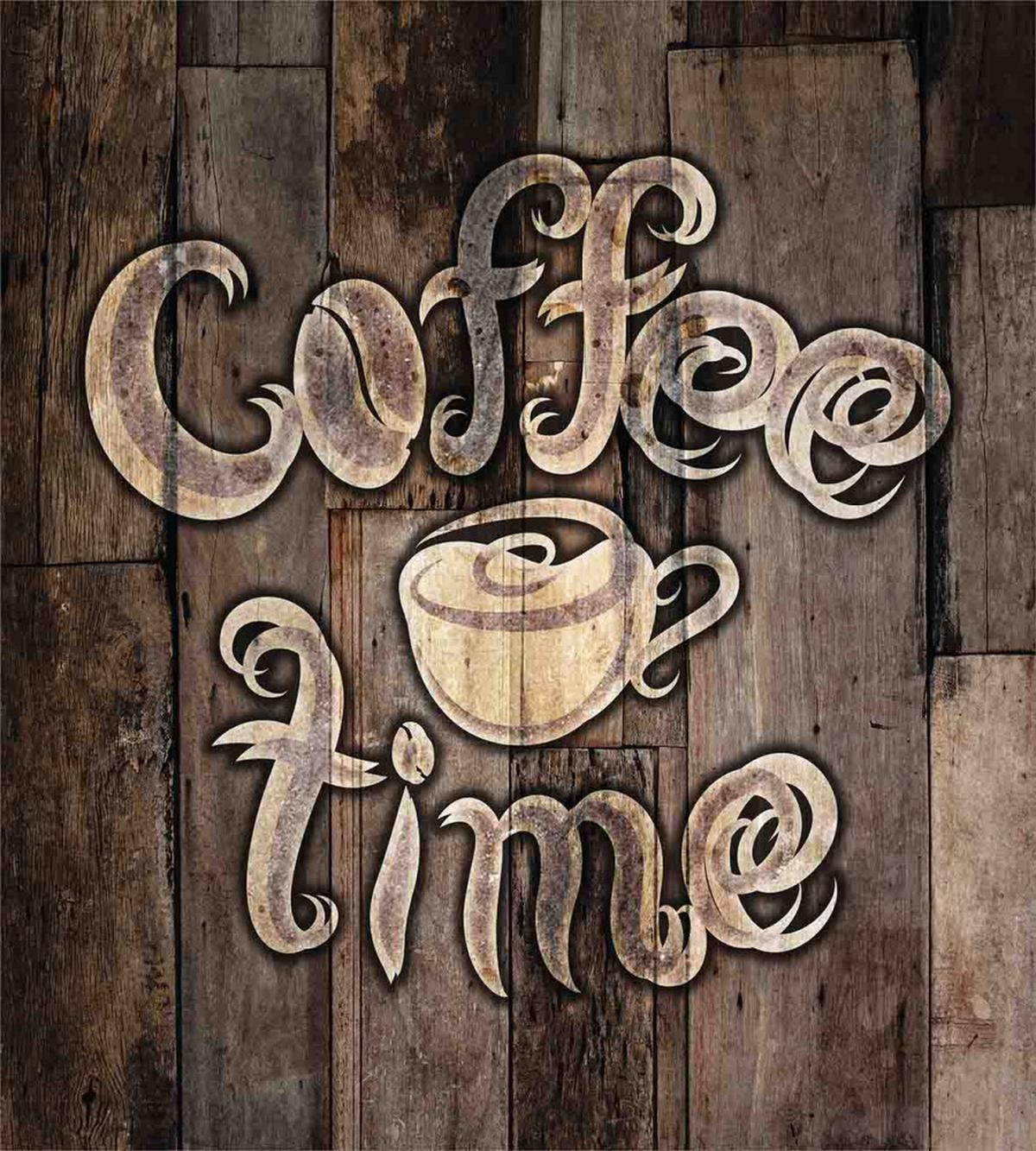 Coffee Time Grunge Back — Pattern